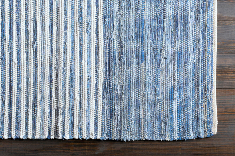Denim Blue/Navy Handmade Rug - overhead