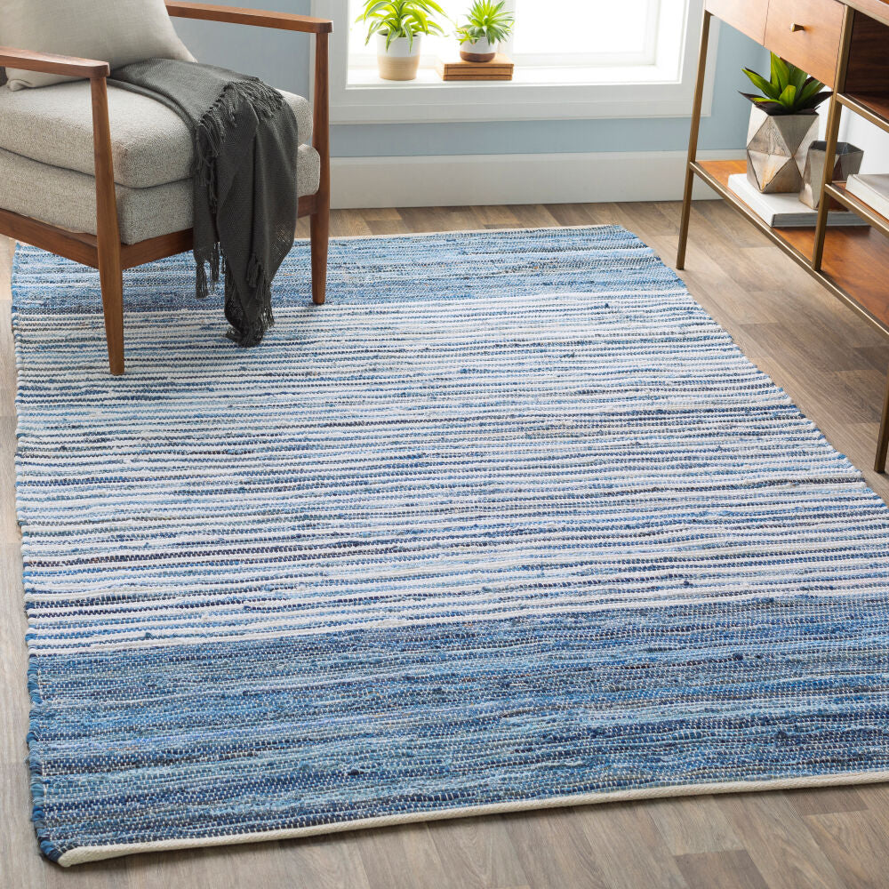 Denim Blue/Navy Handmade Rug - roomscene