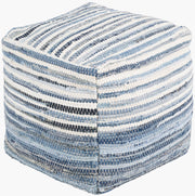 Denim Pouf - 16"H x 16"W x 16"D