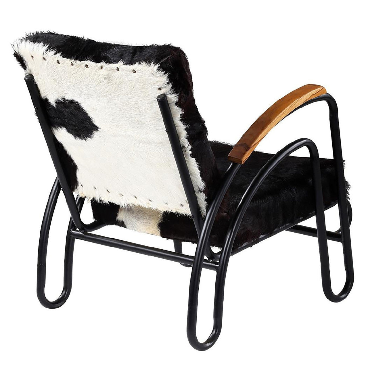 Danny Modern Black Cow Hide Lounge Chair