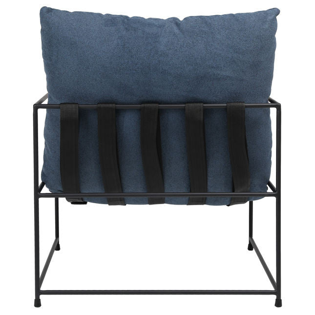 Alice Blue Fabric Upholstered Modern Arm Chair