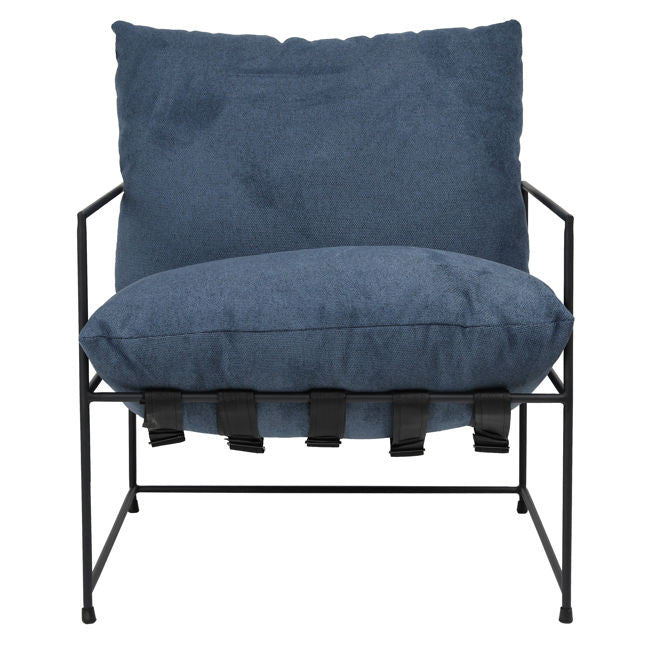 Alice Blue Fabric Upholstered Modern Arm Chair
