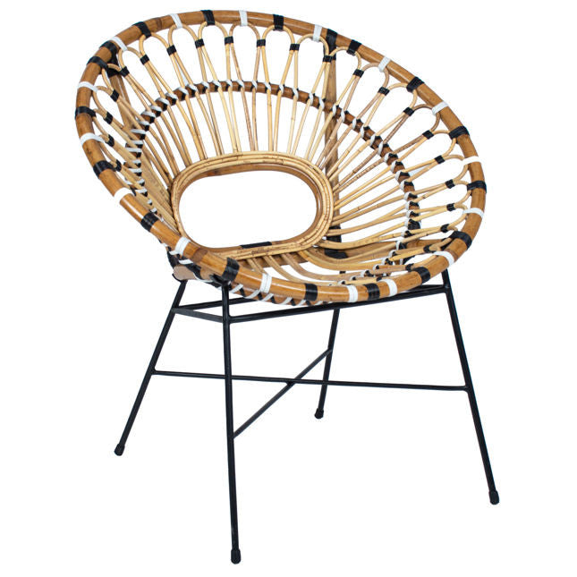Boho Rattan Round Chair 