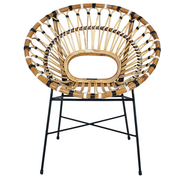 Boho Rattan Round Chair 