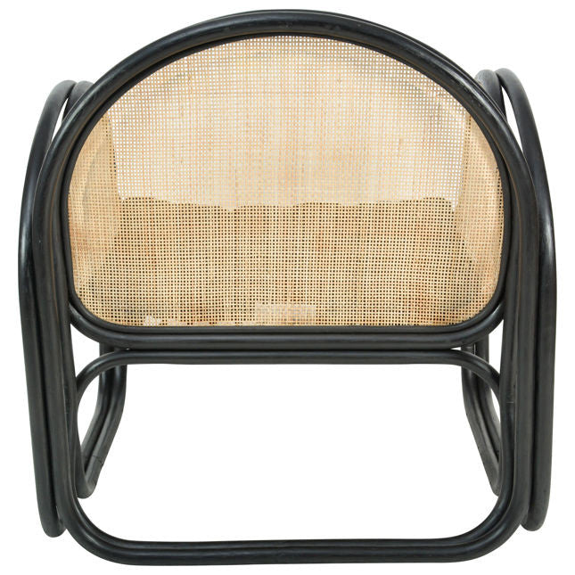 Marina Cane Back Woven Rattan Chair - Black