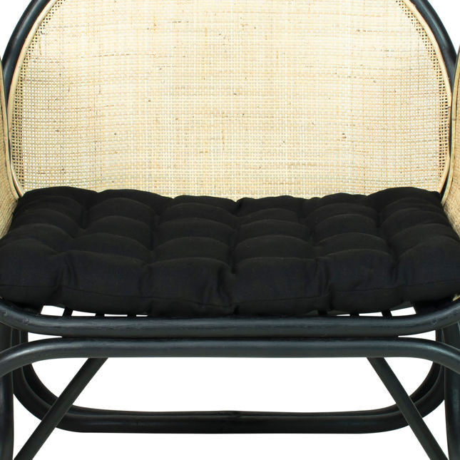 Marina Cane Back Woven Rattan Chair - Black