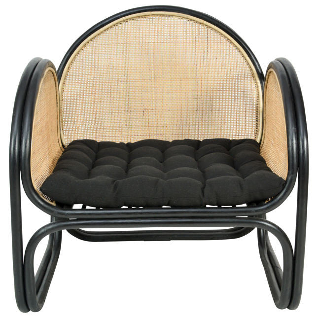 Marina Cane Back Woven Rattan Chair - Black