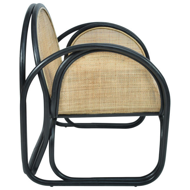 Marina Cane Back Woven Rattan Chair - Black