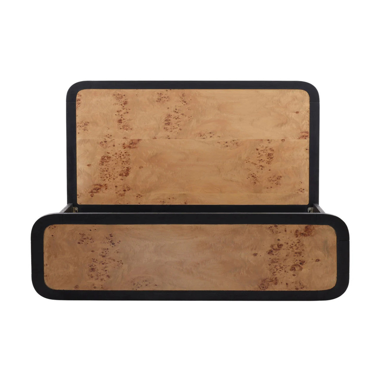 Black And Burl King Size Platform Bed