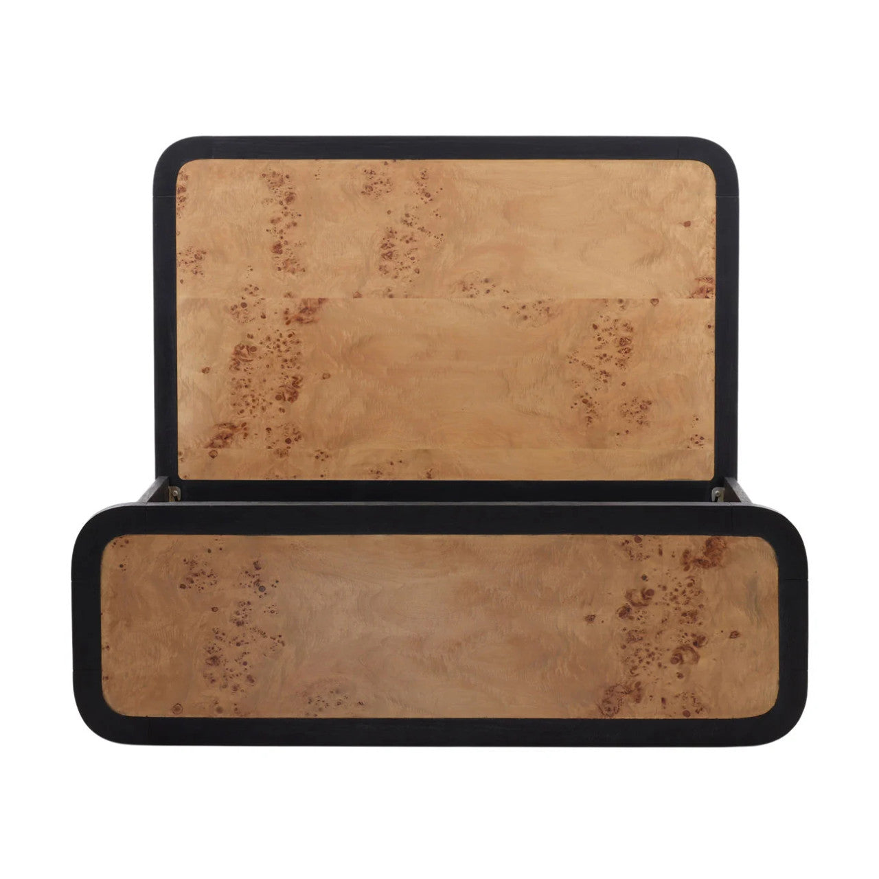 Black And Burl Queen Size Platform Bed