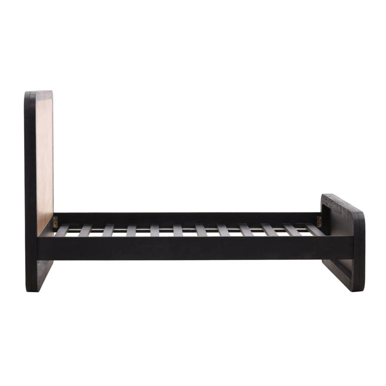 Black And Burl Queen Size Platform Bed