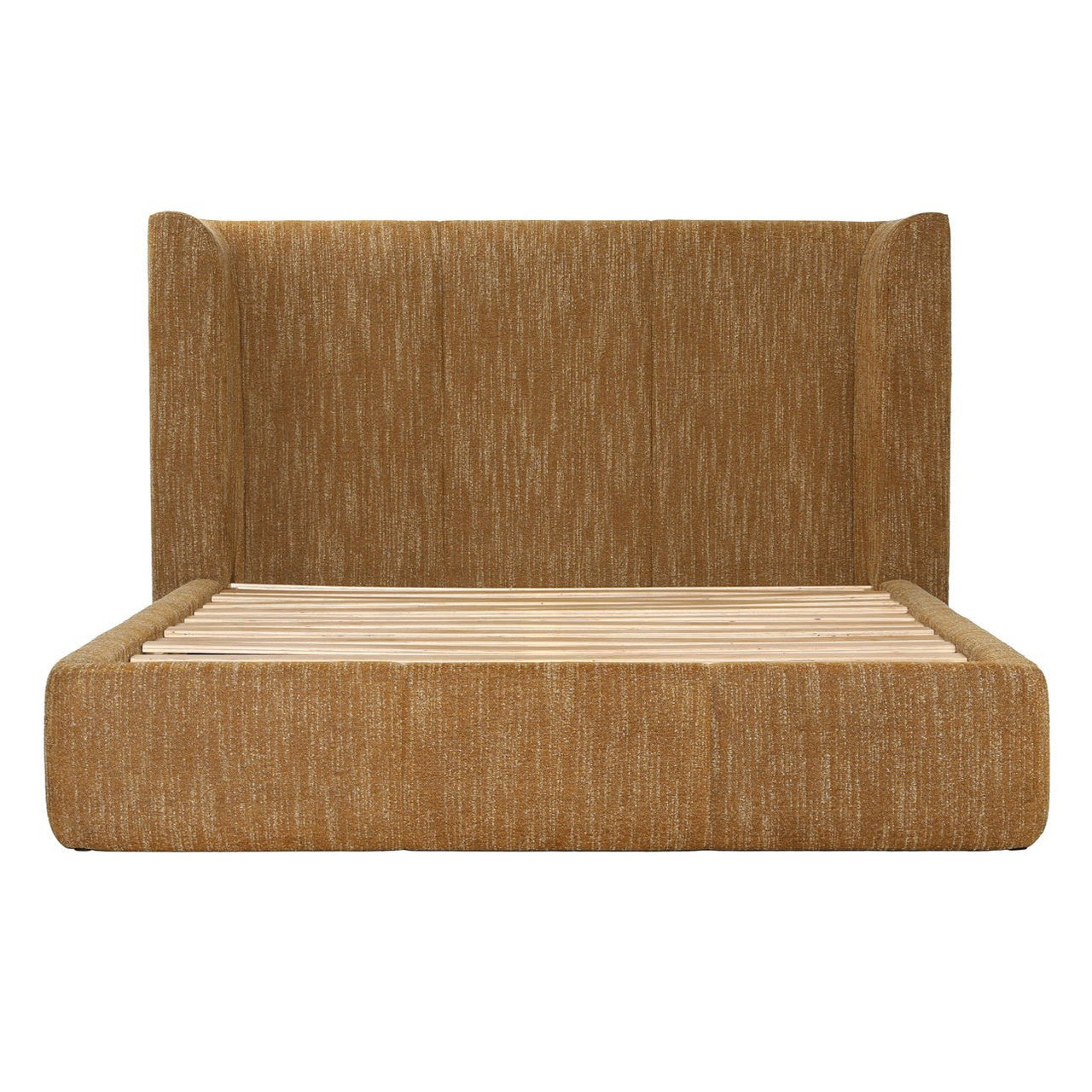 Jacobs Mustard Boucle Upholstered Queen Platform Bed