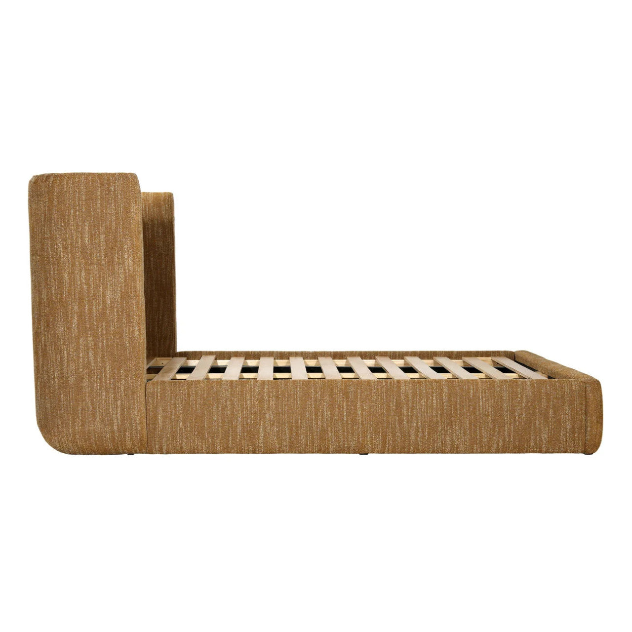 Jacobs Mustard Boucle Upholstered Queen Platform Bed