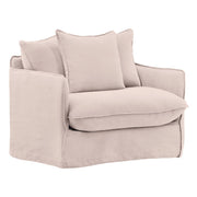 Coastal Natural Linen Upholstered Slipcovered Chair 41"