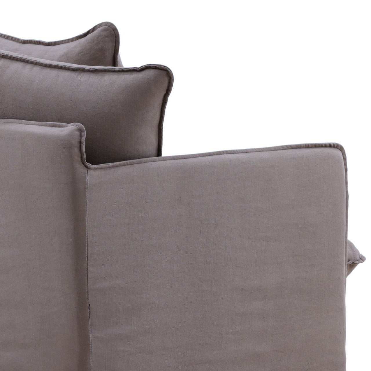 Coastal Gray Linen Upholstered Slipcovered Chair 41"