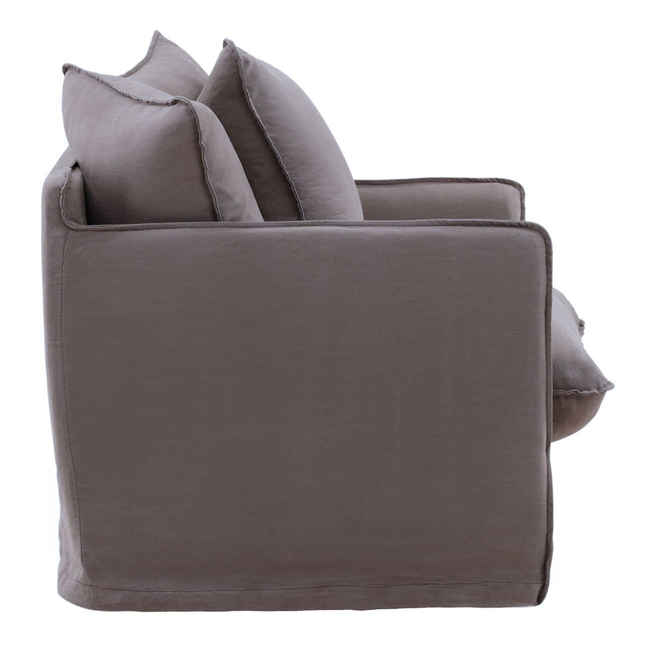 Coastal Gray Linen Upholstered Slipcovered Chair 41"