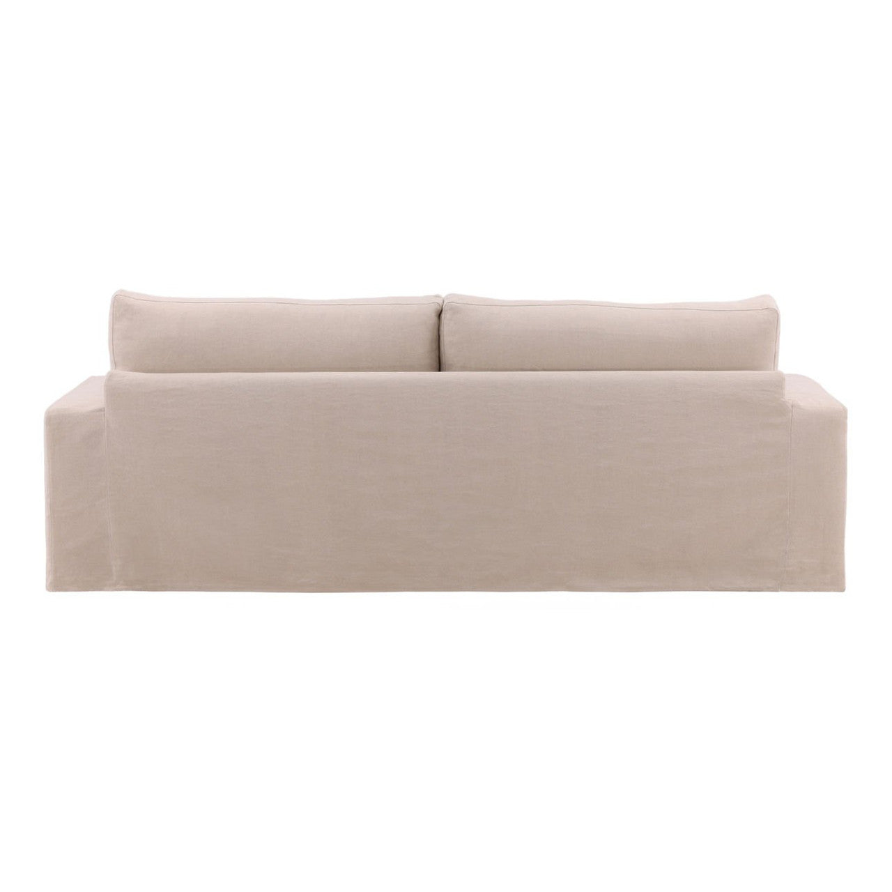 Modern Natural Linen Slipcovered Track Arm Sofa 93"