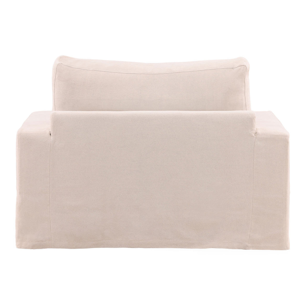 Modern Natural Linen Slipcovered Track Arm Chair 50"