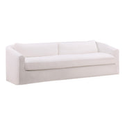 Violeta White Linen Slipcovered Curved Back Sofa 99"
