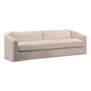 Violeta Natural Linen Slipcovered Curved Back Sofa 99"