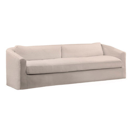 Violeta Natural Linen Slipcovered Curved Back Sofa 99"