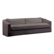 Violeta Stone Gray Linen Slipcovered Curved Back Sofa 99"