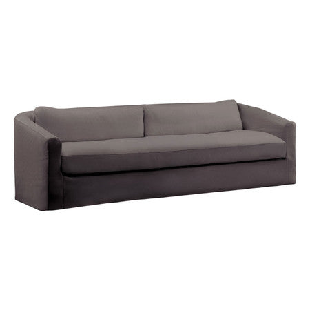 Violeta Gray Linen Slipcovered Curved Back Sofa 99"