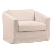 Violeta Natural Linen Slipcovered Curved Back Chair 40"