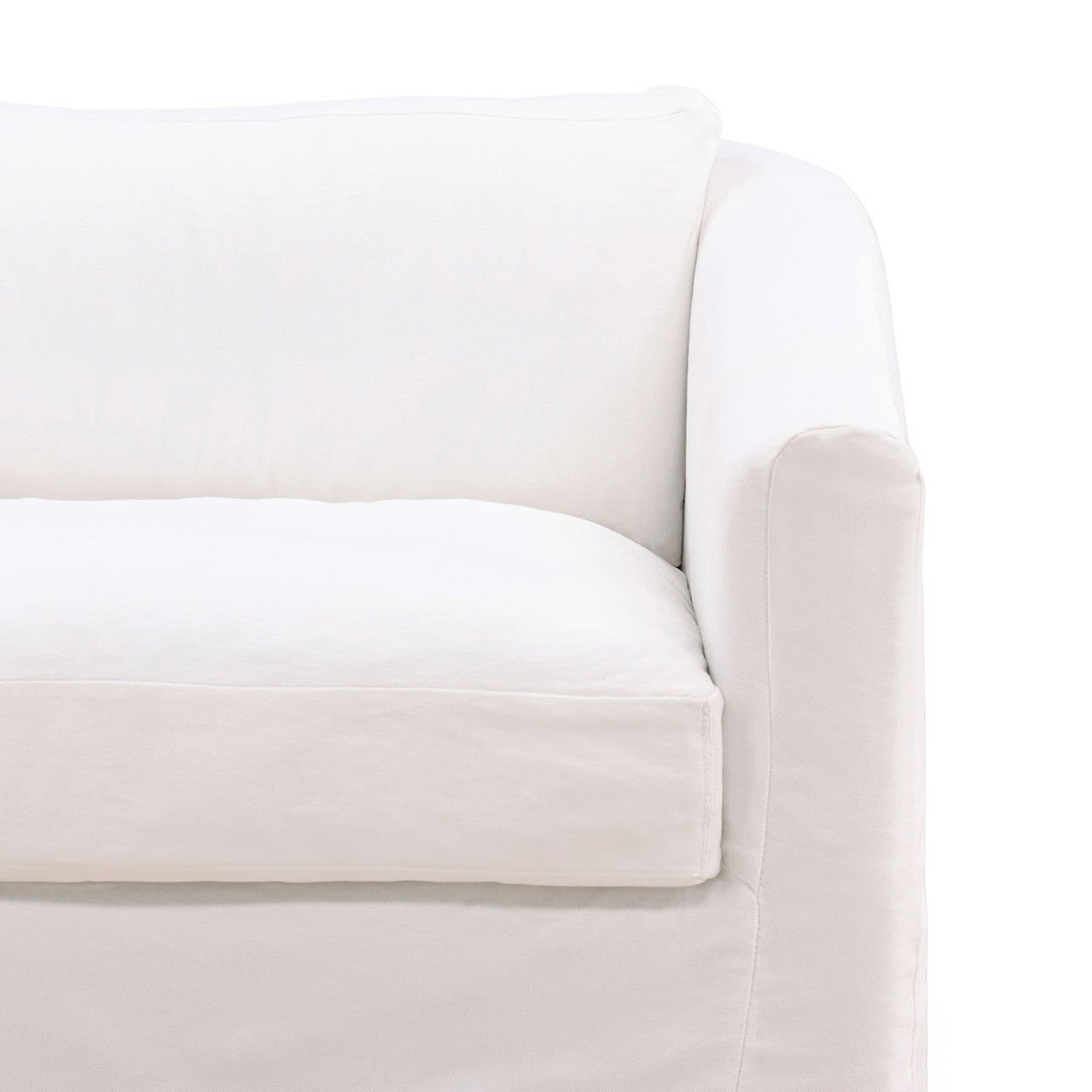 Violeta Gray Linen Slipcovered Curved Back Chair 40"