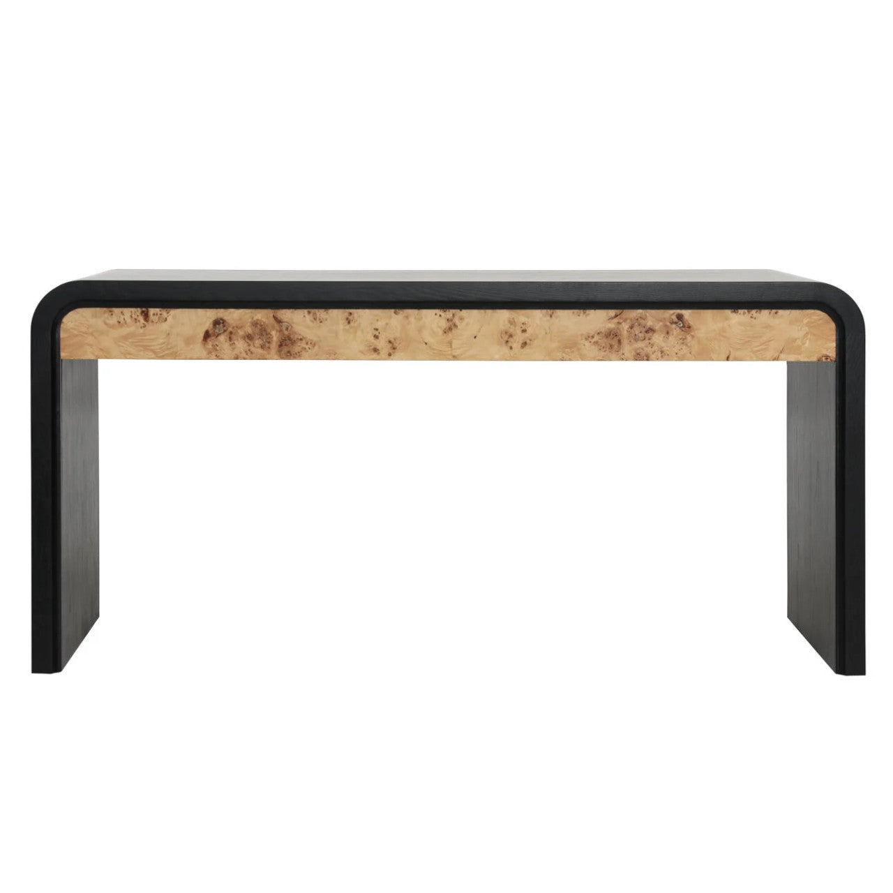 Black And Burl 2-Drawers Executive Desk 63"