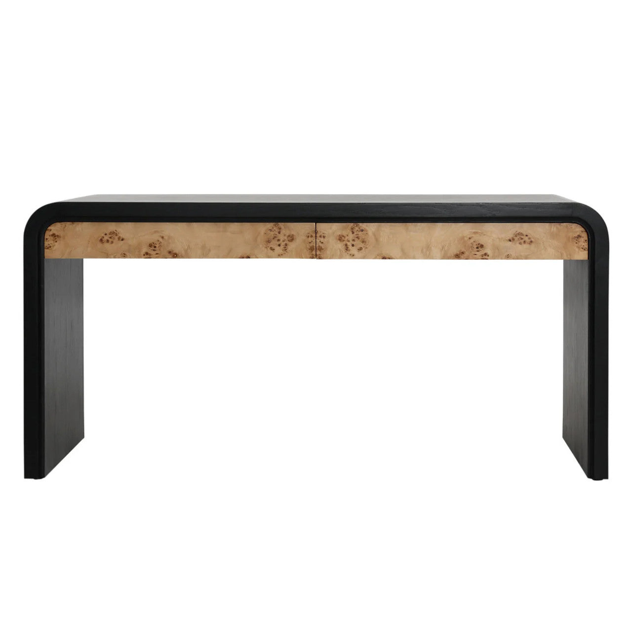 Black And Burl 2-Drawers Executive Desk 63"