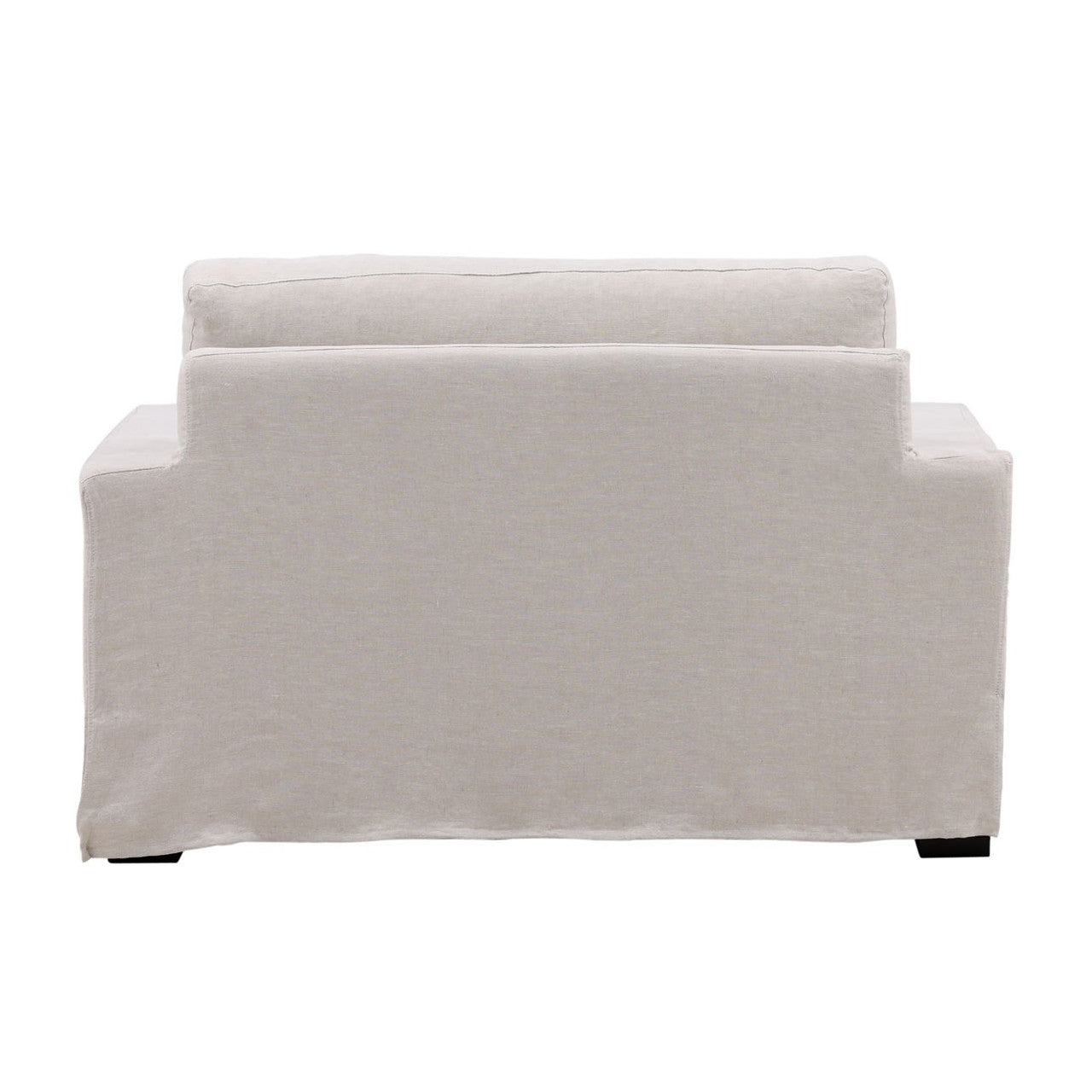 Luna Natural Linen Slipcovered Track Arm Chair and Half 49"