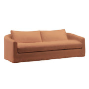 Florence Sienna Linen Slipcovered Curved Back Sofa 98"