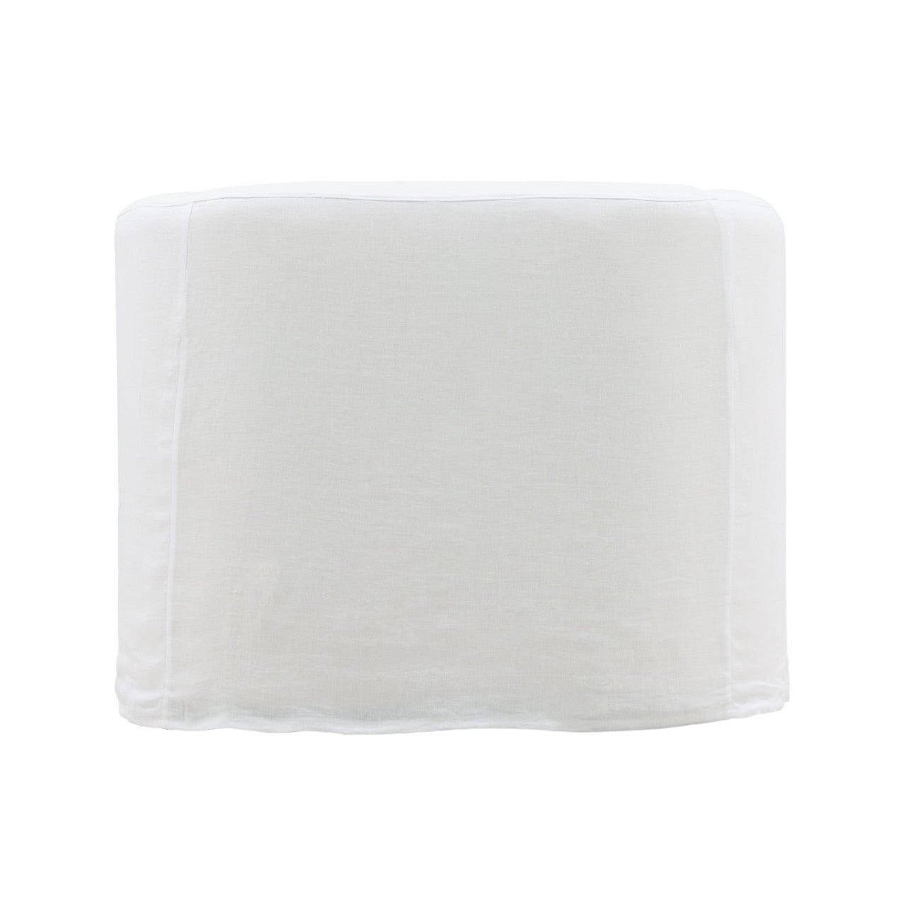 Florence White Linen Slipcovered Curved Back Chair 39"
