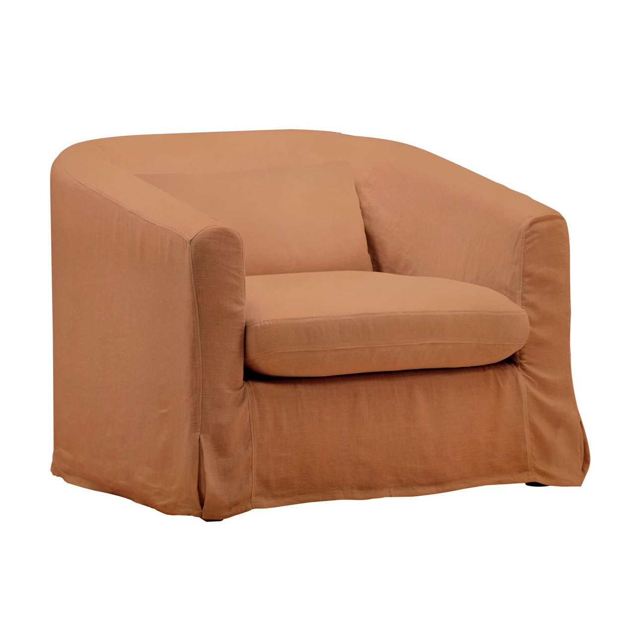 Florence Sienna Linen Slipcovered Curved Back Chair 39"