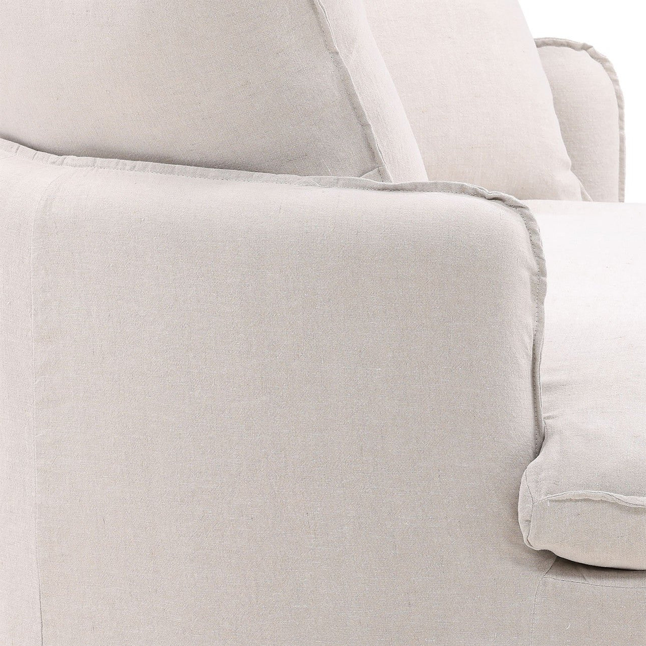 Cloud Natural Linen Slipcovered Media Lounge Round Chair 54"