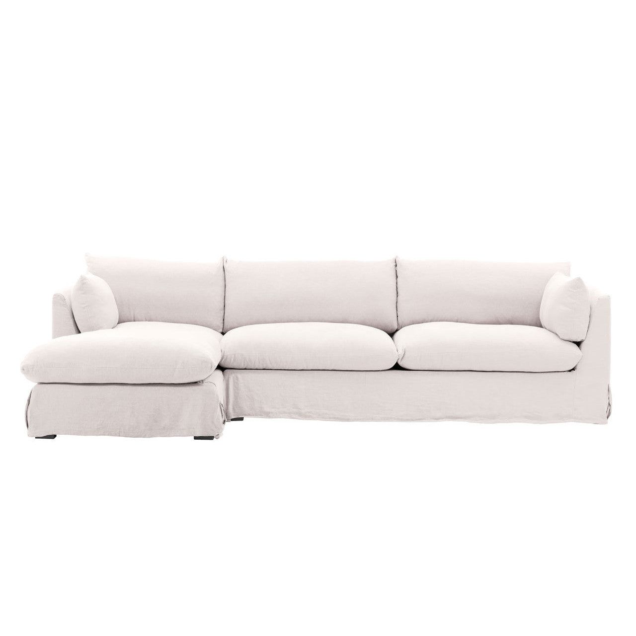 Lounge Natural Linen Slipcovered 2-Piece Sectional Sofa 123"-LAF