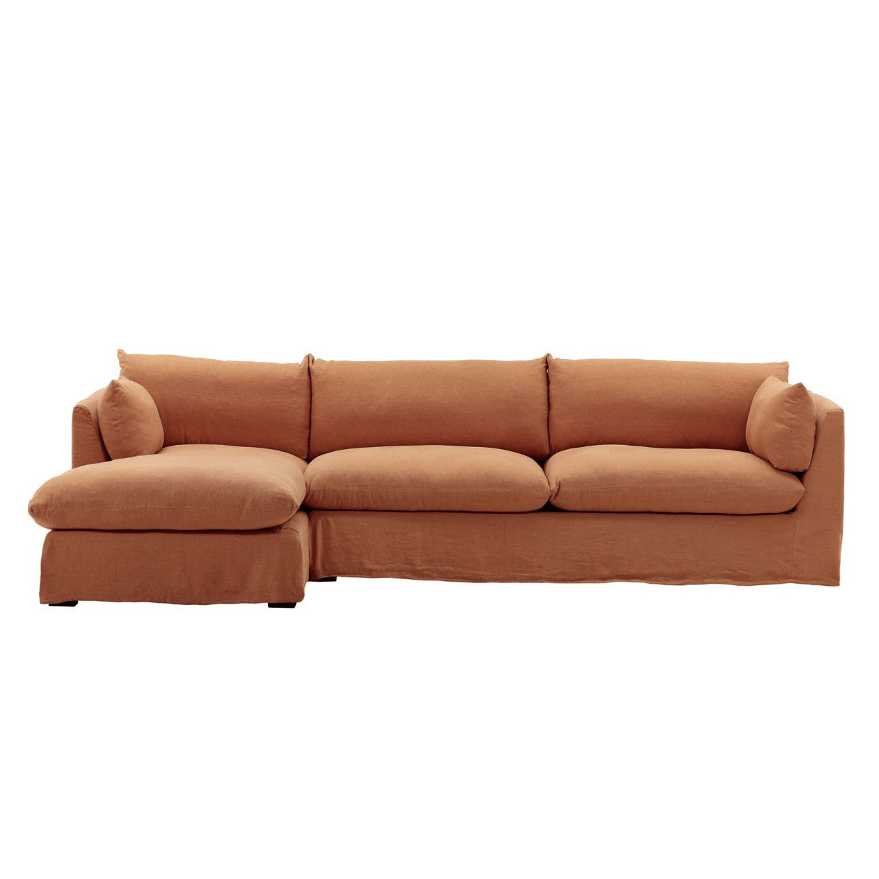 Lounge Sienna Linen Slipcovered 2-Piece Sectional Sofa 123"-LAF