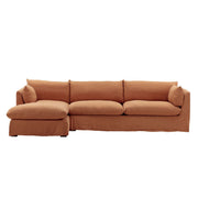 Lounge Sienna Linen Slipcovered 2-Piece Sectional Sofa 123"-LAF