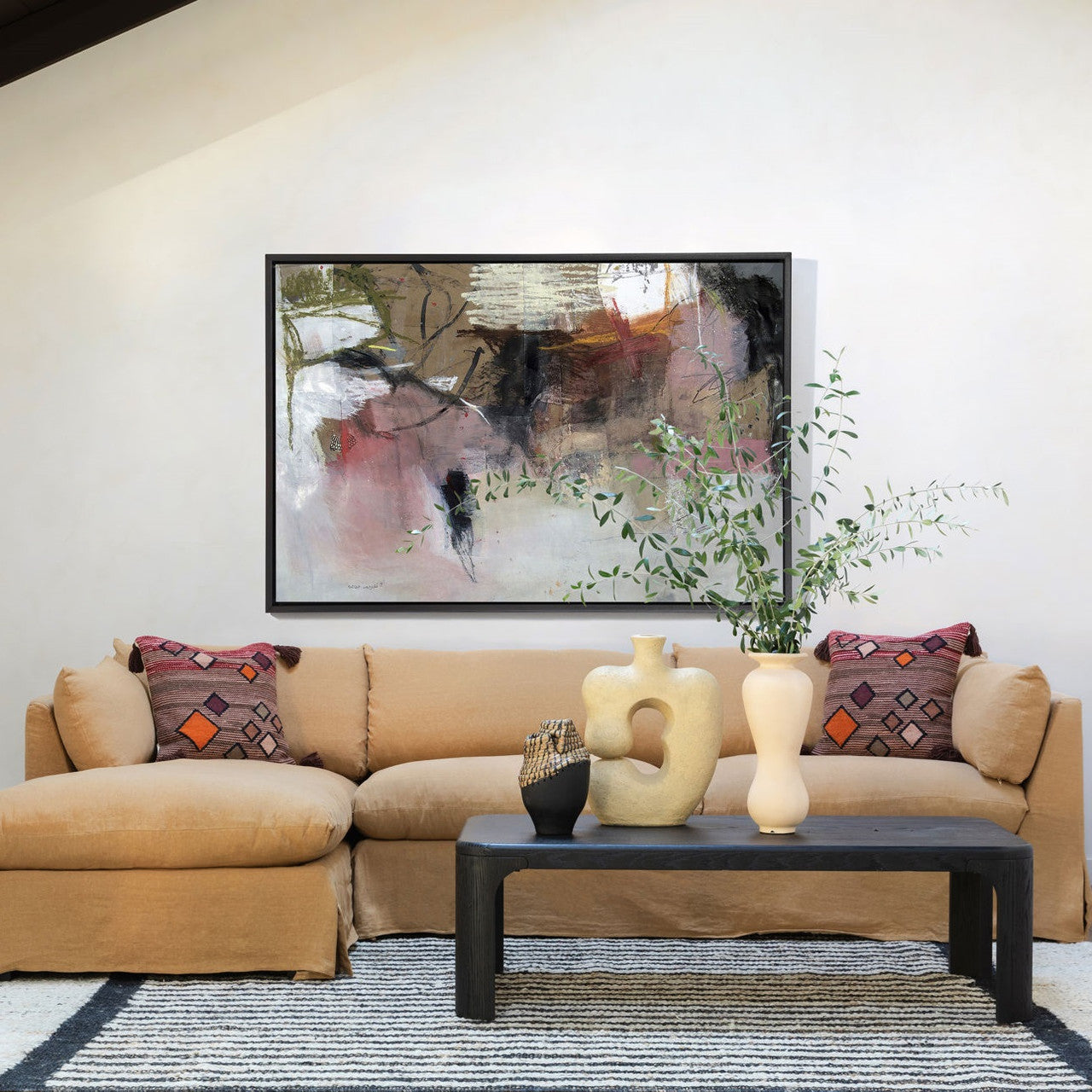 Lounge Wheat Linen Slipcovered 2-Piece Sectional Sofa 123"-LAF