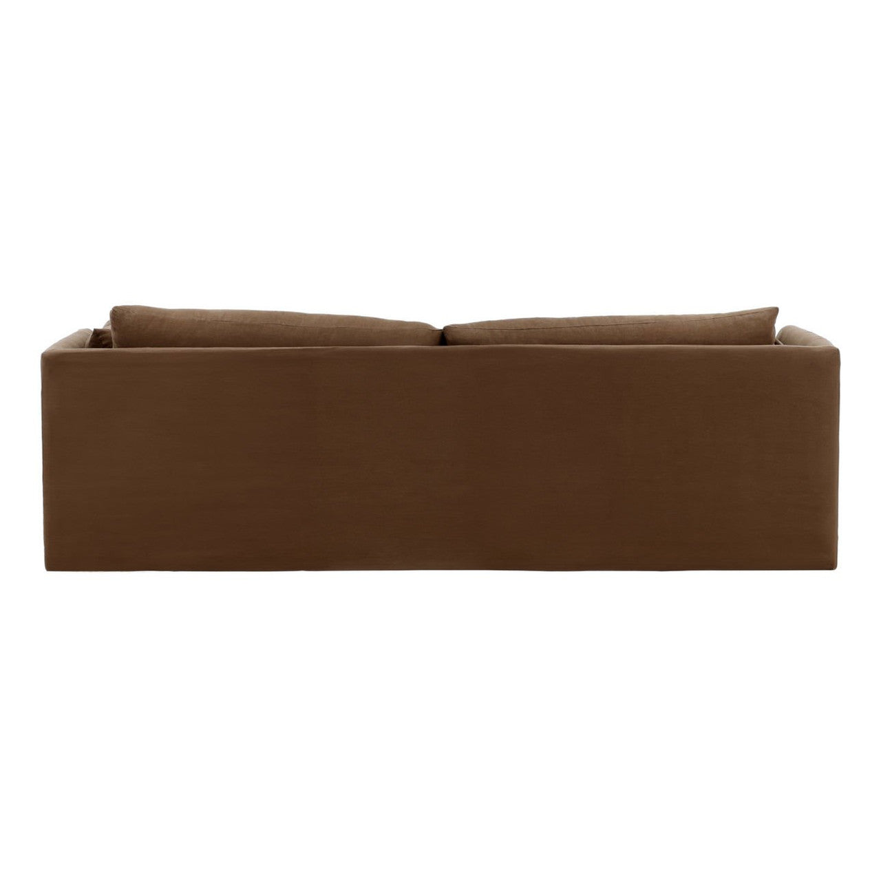 Lounge Brown Linen Upholstered Slipcovered Sofa 98"