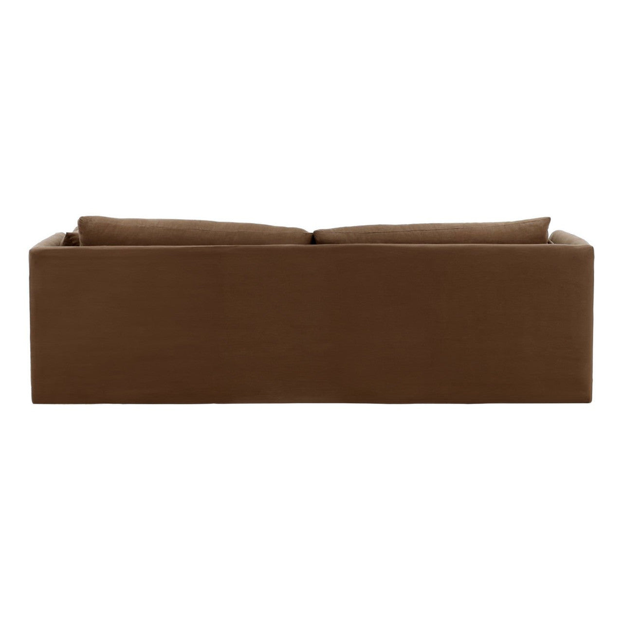 Lounge Brown Linen Upholstered Slipcovered Sofa 98"
