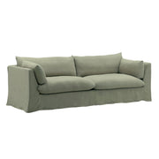 Lounge Green Linen Upholstered Slipcovered Sofa 98"