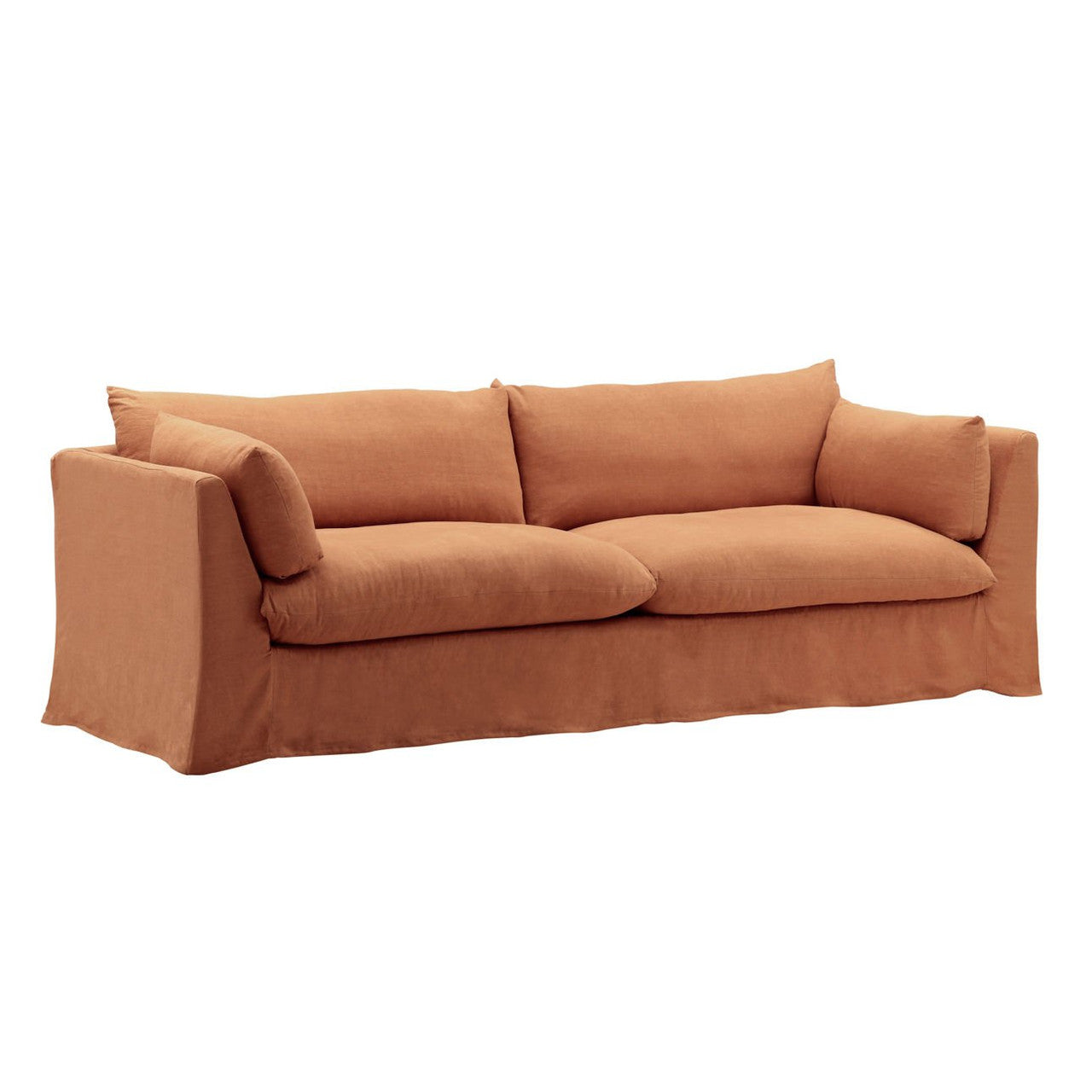 Lounge Sienna Linen Upholstered Slipcovered Sofa 98"