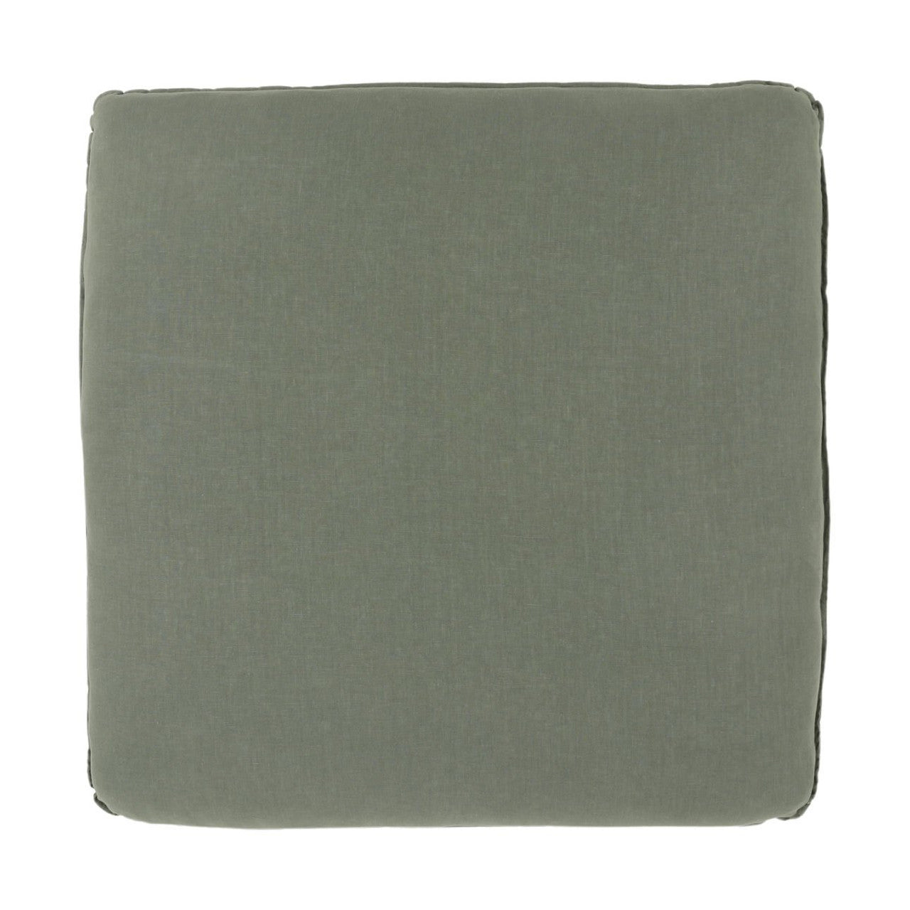 Cloud Green Linen Upholstered Slipcovered Ottoman 36"