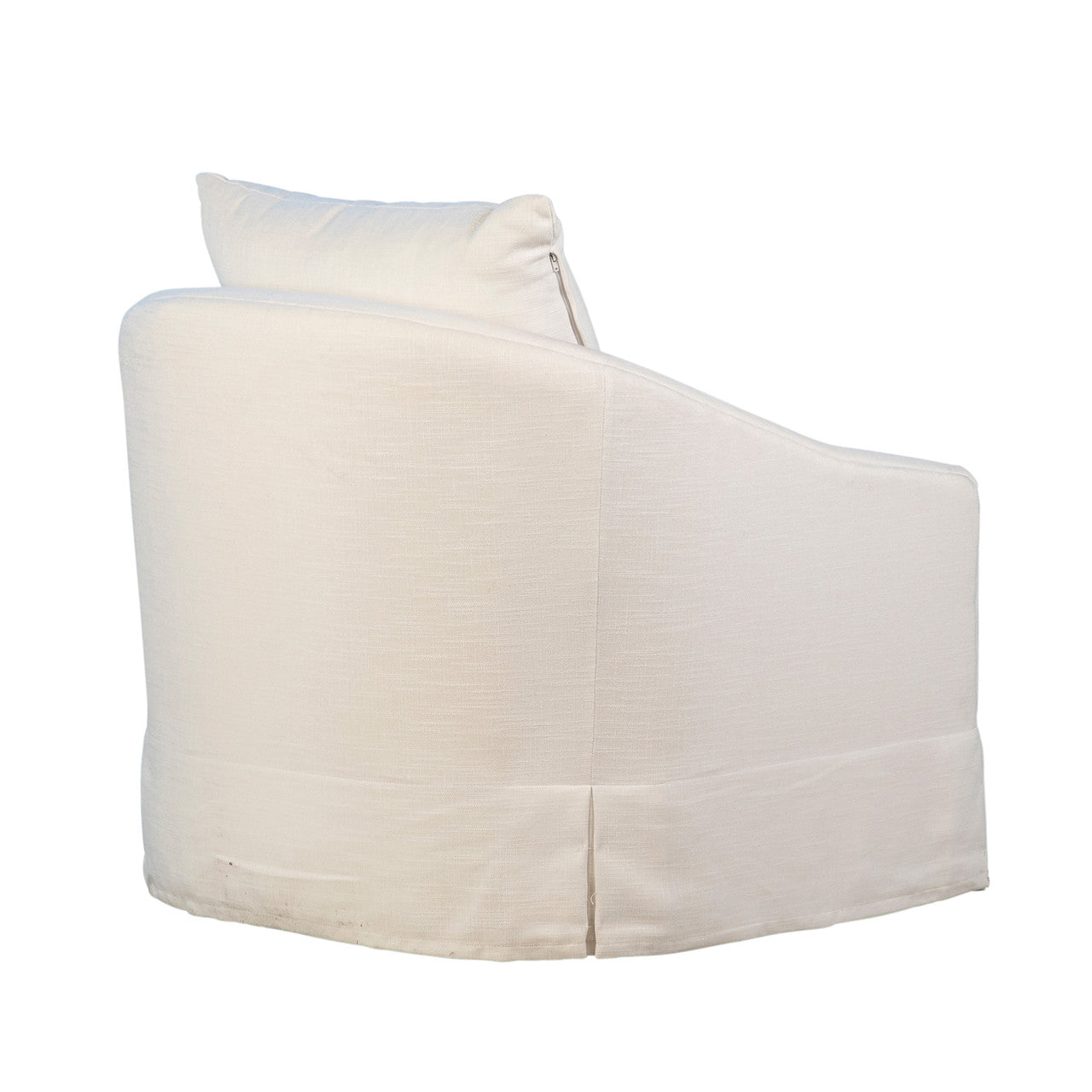 Lilly Linen Slipcovered Curved Back Swivel Chair 33"