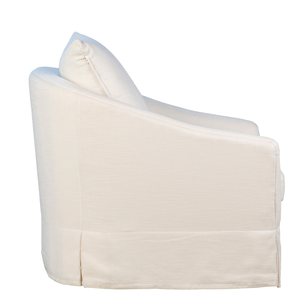 Lilly Linen Slipcovered Curved Back Swivel Chair 33"