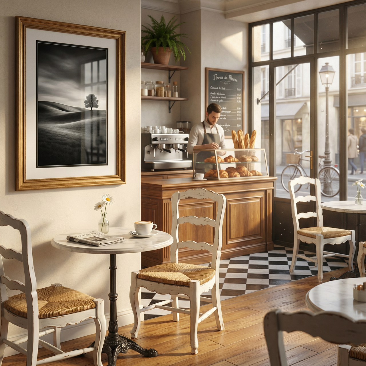 Ariane French Patisserie Ladderback White Side Chair