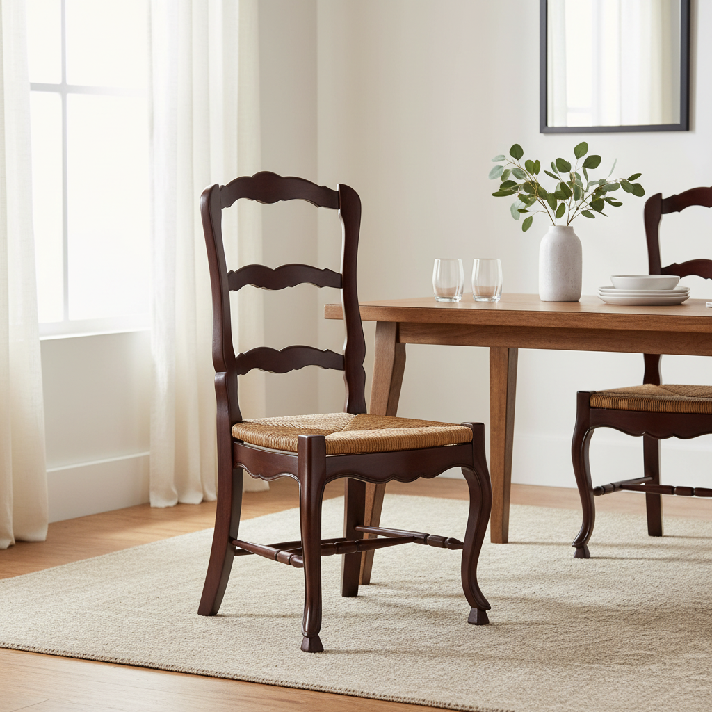 Ariane French Patisserie Ladderback Brown Side Chair