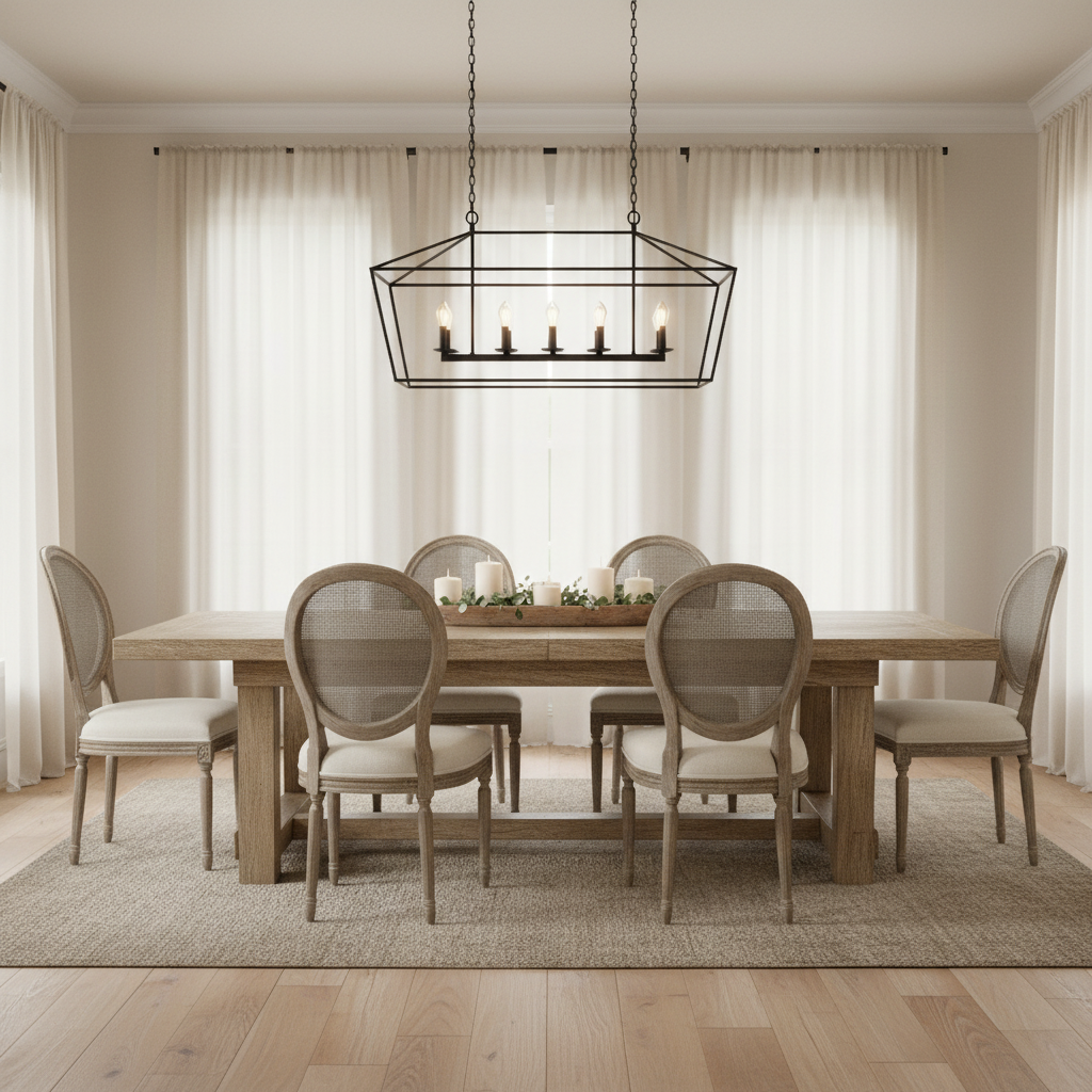 Louis XVI Solid Oak Woven Cane Back Side Chair